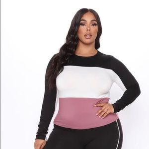 Cute Colorblock Lounge Set - Mauve/comb